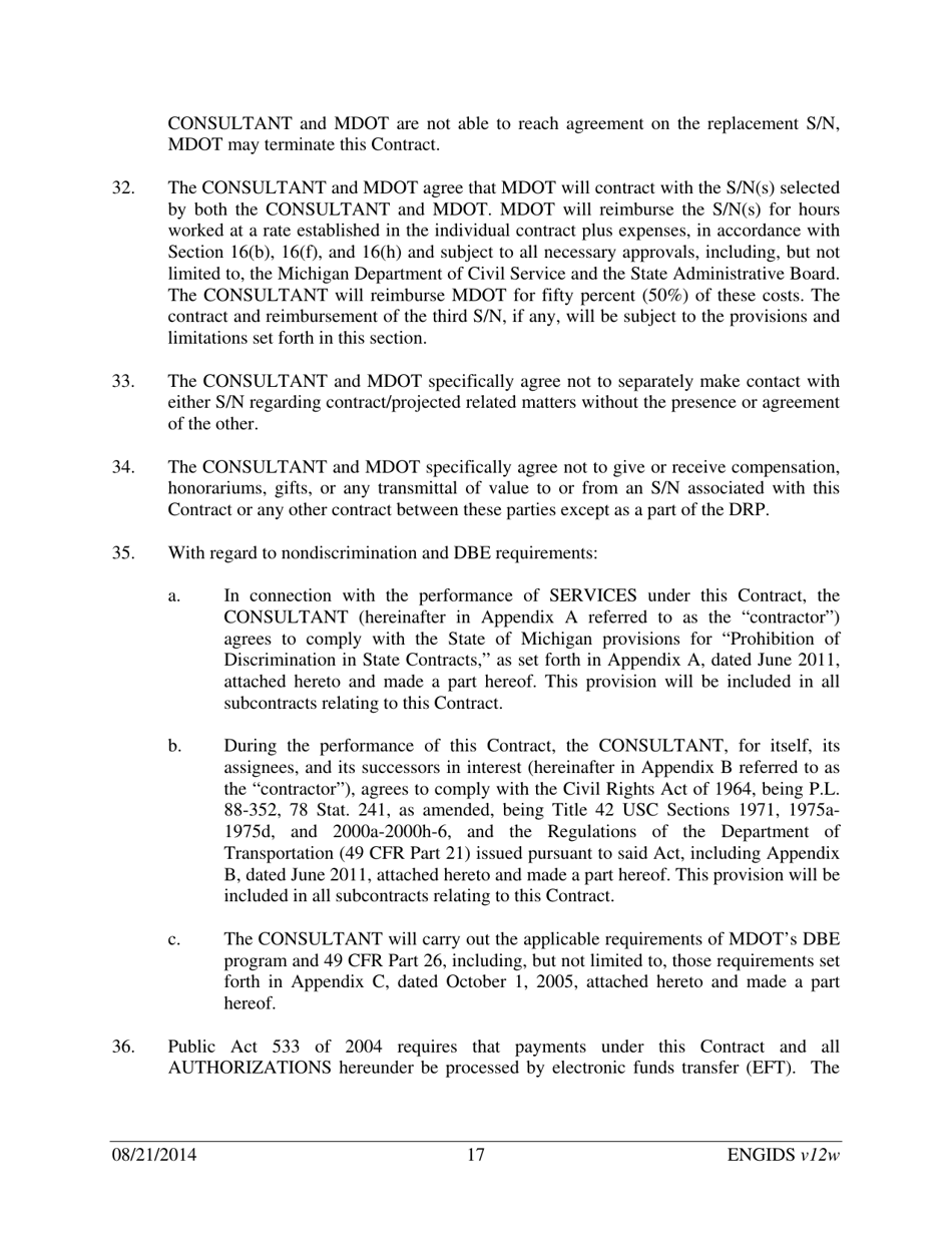 Vendor Contract for Indefinite Delivery of Services - Michigan, Page 17