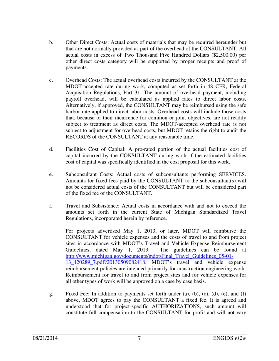Vendor Contract for Indefinite Delivery of Services - Michigan, Page 7