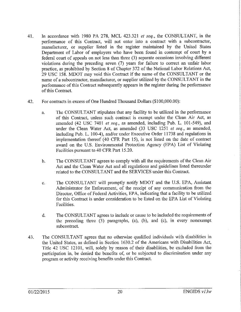 Vendor Contract for Indefinite Delivery of Services - Michigan, Page 20