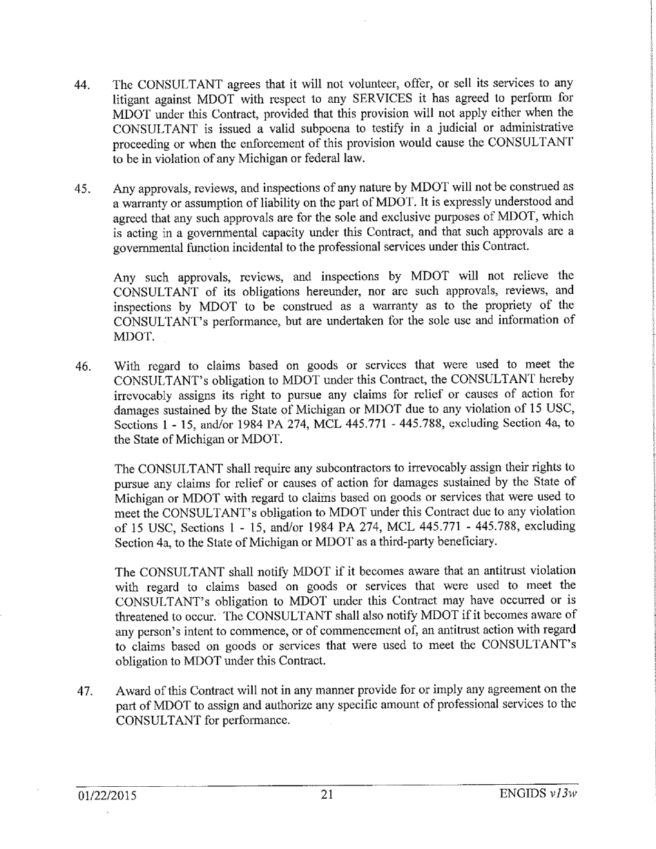 Vendor Contract for Indefinite Delivery of Services - Michigan, Page 21