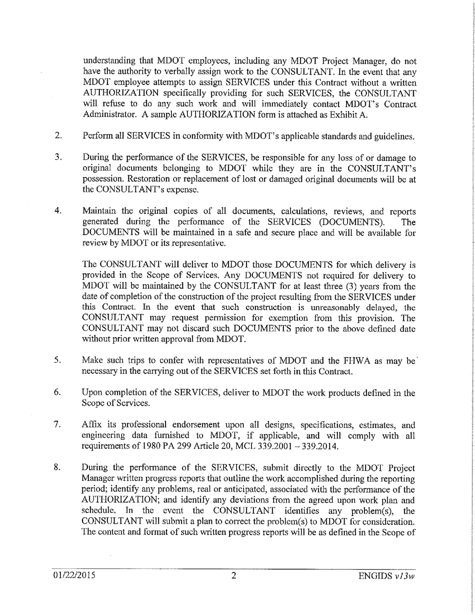 Vendor Contract for Indefinite Delivery of Services - Michigan, Page 2
