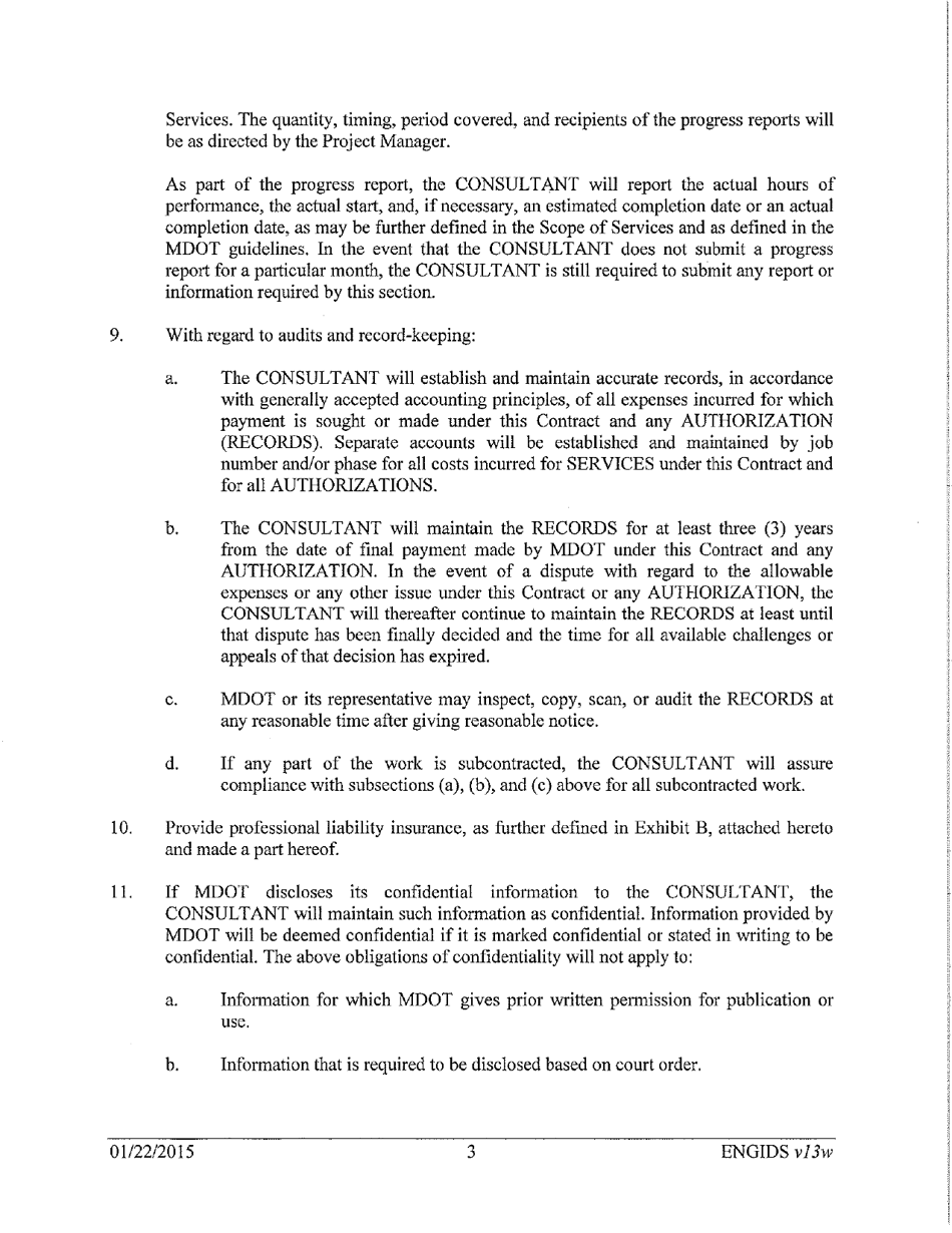 Vendor Contract for Indefinite Delivery of Services - Michigan, Page 3
