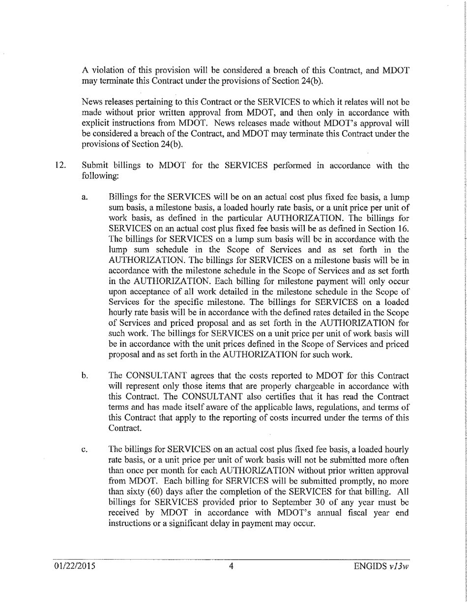 Vendor Contract for Indefinite Delivery of Services - Michigan, Page 4