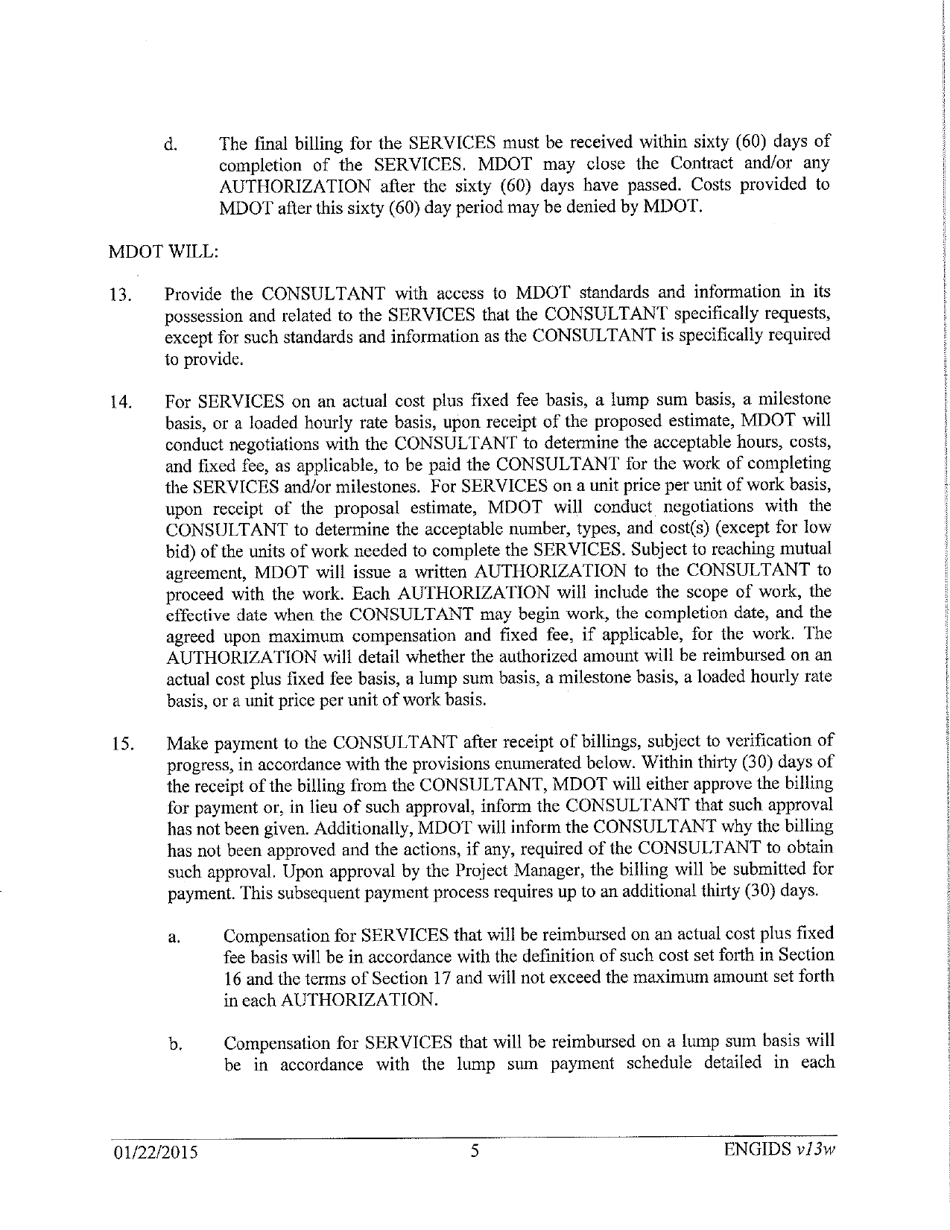 Vendor Contract for Indefinite Delivery of Services - Michigan, Page 5