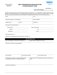 Form 5300 &quot;Mdot Underground Infrastructure Staking Request Form&quot; - Michigan