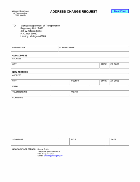 Form 3089  Printable Pdf