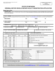 Form AR-0012 Original Motor Vehicle Repair Facility Registration Application - Michigan, Page 3