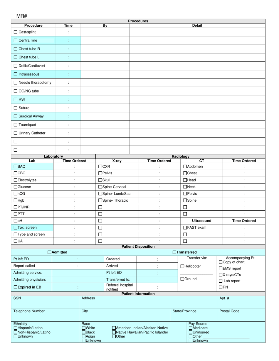 Trauma Flow Sheet - Michigan, Page 3