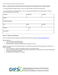 Form FIS1020 Notice of Cybersecurity Event - Michigan, Page 4