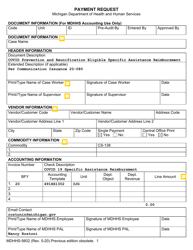 Form MDHHS-5602 Payment Request - Michigan