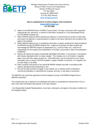 Hospital Hub Data Use and Non-disclosure Agreement - Michigan EMS Information System (Mi-Emsis) - Michigan, Page 2
