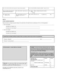 Form DCH-0862 Physician Application to Correct a Michigan Death Record (For Deaths That Occurred Prior to Jan. 1, 2004) - Michigan, Page 2