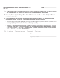 Form PCM214 Initial Order After Hearing on Petition for Mental Health Treatment - Michigan, Page 3