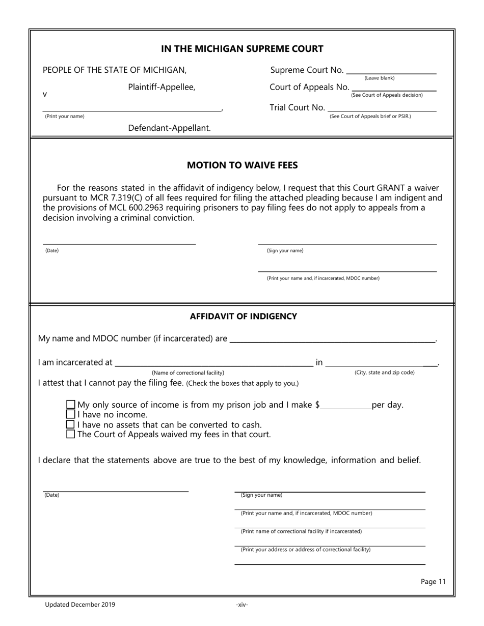 Pro Per Application for Leave to Appeal in a Criminal Case - Michigan, Page 14