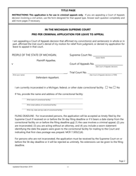 Pro Per Application for Leave to Appeal in a Criminal Case - Michigan, Page 5