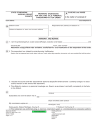 Form CC382 Motion and Order to Show Cause for Violating Valid Personal/Foreign Protection Order - Michigan