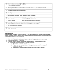 Level IV Medical Record Evaluation Tool - Michigan, Page 2