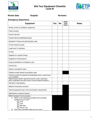 Site Tour Equipment Checklist - Level Iii - Michigan