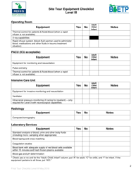 Site Tour Equipment Checklist - Level Iii - Michigan, Page 2