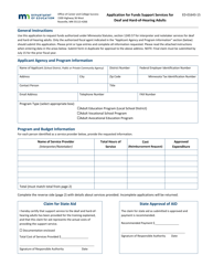 Form ED-01643-15 &quot;Application for Funds Support Services for Deaf and Hard-Of-Hearing Adults&quot; - Minnesota