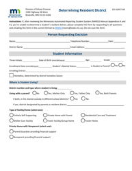 Form ED-02457-08 &quot;Determining Resident District&quot; - Minnesota