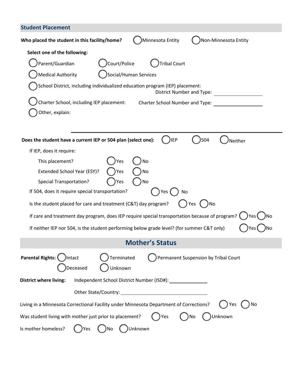 Form ED-02457-08 Determining Resident District - Minnesota, Page 2
