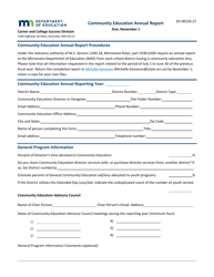 Form ED-00226-27 &quot;Community Education Annual Report&quot; - Minnesota