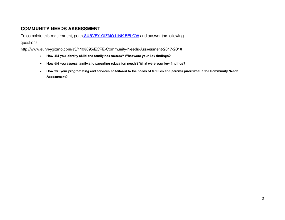 Early Childhood Family Education (Ecfe) Annual Report (Worksheet) - Minnesota, Page 8