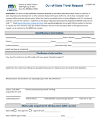 Form ED-02474-05 &quot;Out-of-State Travel Request&quot; - Minnesota