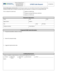 Form ED-02093-04 &quot;Ufars Code Request&quot; - Minnesota