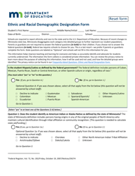 Document preview: Ethnic and Racial Demographic Designation Form - Minnesota