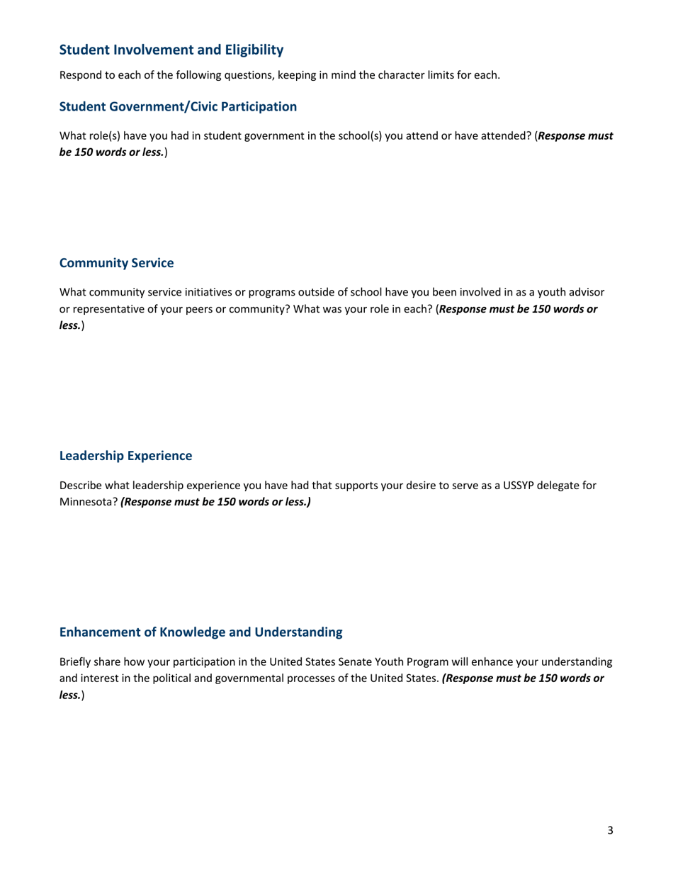 United States Senate Youth Program (Ussyp) - Minnesota, Page 3