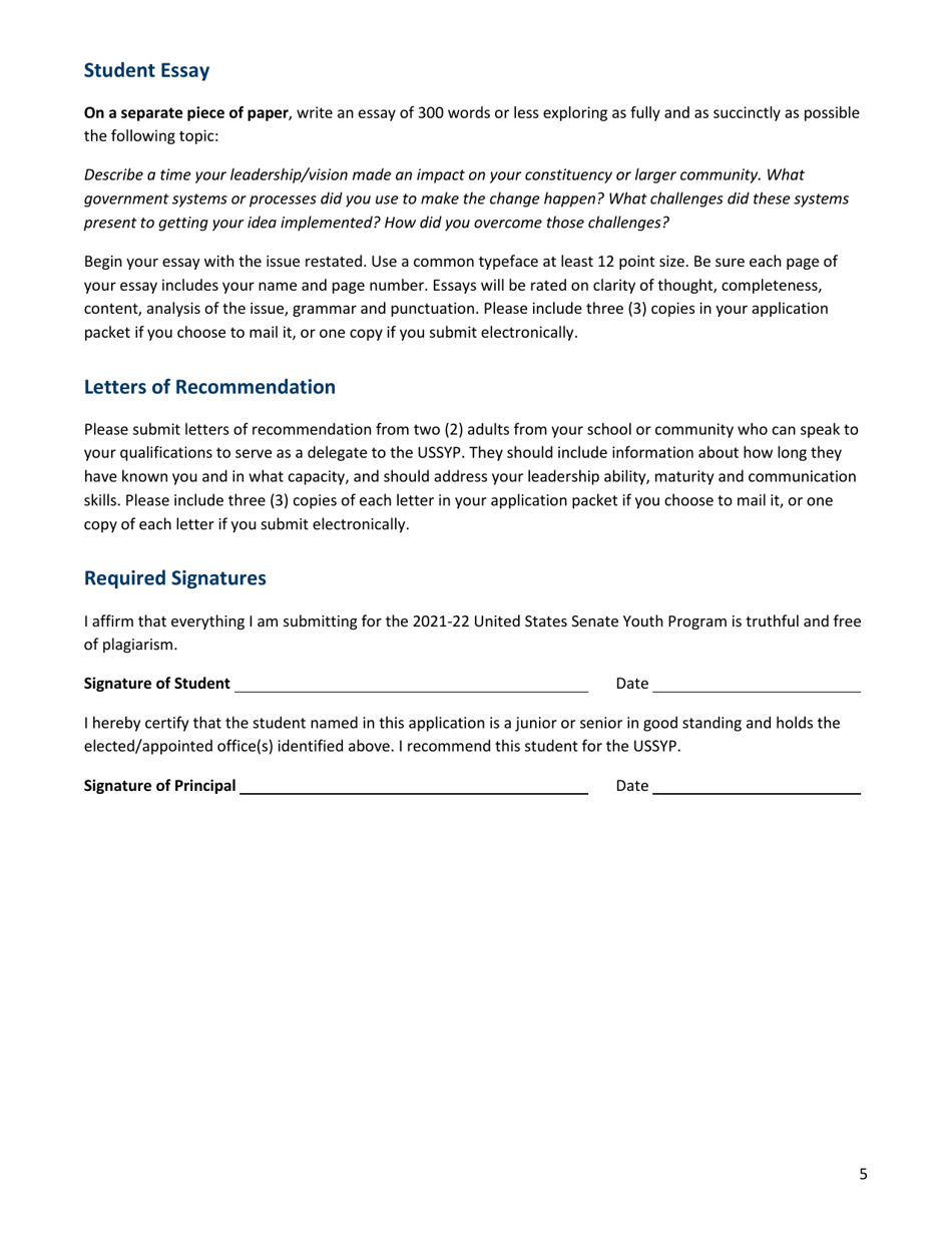 United States Senate Youth Program (Ussyp) - Minnesota, Page 5