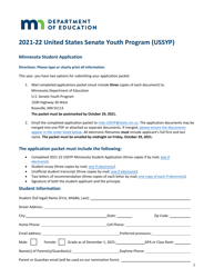 Document preview: United States Senate Youth Program (Ussyp) - Minnesota, 2022