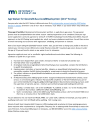 Form ED-00833-12 &quot;Age Waiver for General Educational Development (Ged Testing)&quot; - Minnesota