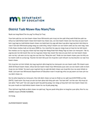 Document preview: Aeo Parent Letter - Minnesota (Hmong)