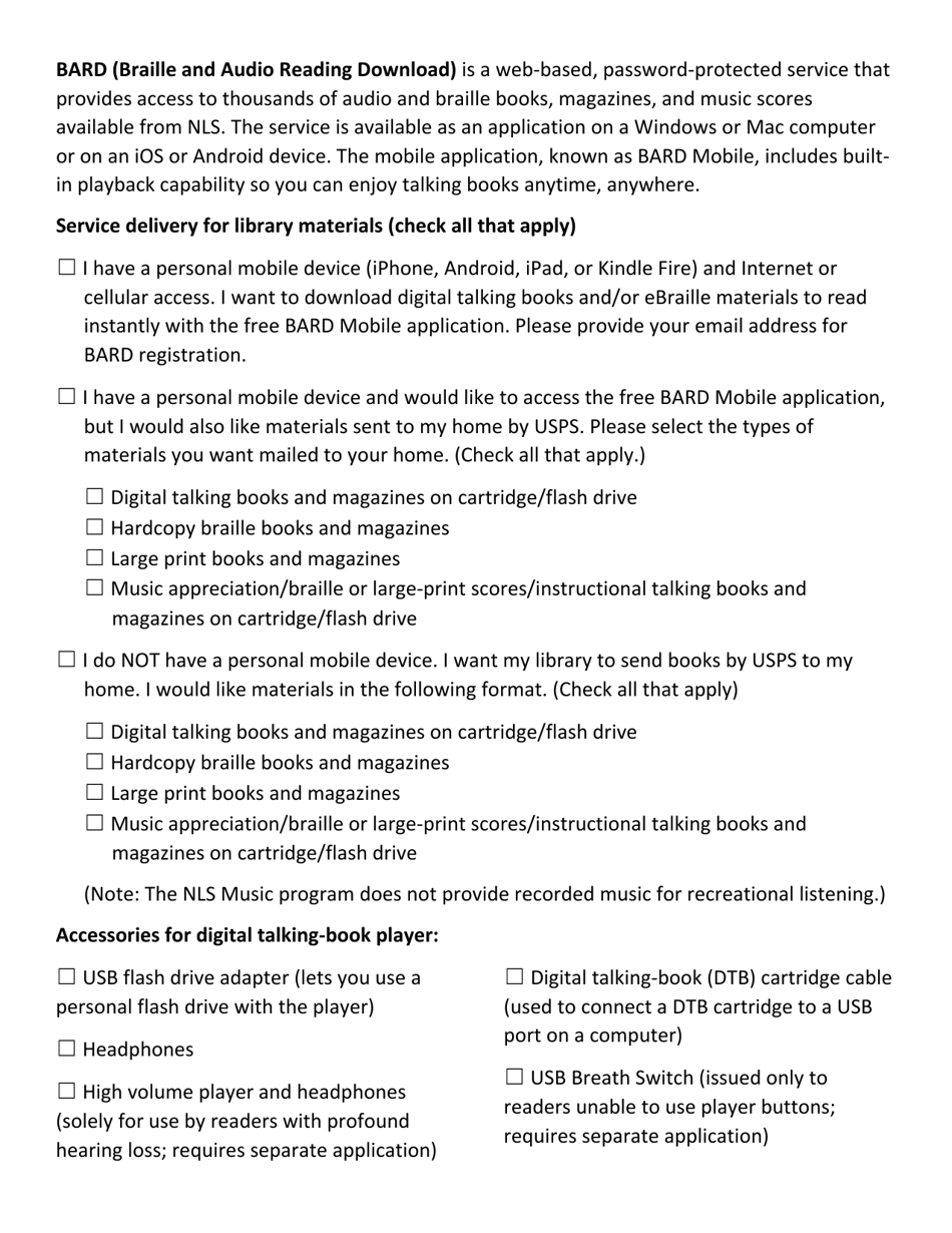 Application for Free Library Service: Individuals - Minnesota, Page 3