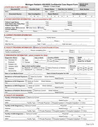 DCH Form 1402 &quot;Pediatric HIV/AIDS Confidential Case Report Form&quot; - Michigan