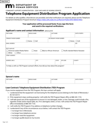 Form DHS-4005-ENG Telephone Equipment Distribution Program Application - Minnesota