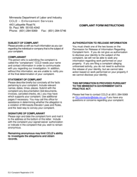 Elevator Complaint Form - Minnesota, Page 2