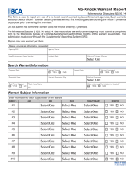 Form MNJIS-F-5040 &quot;No-Knock Warrant Report&quot; - Minnesota