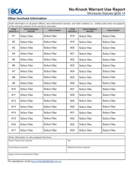 Form MNJIS-F-5040 No-Knock Warrant Report - Minnesota, Page 2