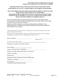 Form OFP108 Affidavit/Proof of Transfer of Firearms - Minnesota (English/Somali), Page 3