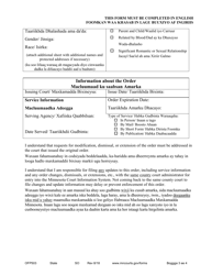 Form OFP503 Affidavit for Filing Foreign Protective Order - Minnesota (English/Somali), Page 3
