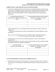 Form HAR102 Petition for Harassment Restraining Order - Minnesota (English/Somali), Page 5