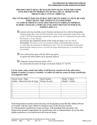 Form OFP108 Affidavit/Proof of Transfer of Firearms - Minnesota (English/Spanish), Page 2
