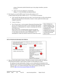 Form HAR101 Instructions - Applying for a Harassment Restraining Order - Minnesota (English/Spanish), Page 16