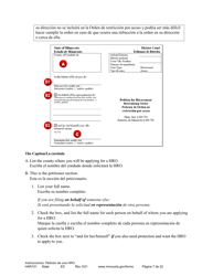 Form HAR101 Instructions - Applying for a Harassment Restraining Order - Minnesota (English/Spanish), Page 7
