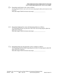 Form HAR102 Petition for Harassment Restraining Order - Minnesota (English/Hmong), Page 8
