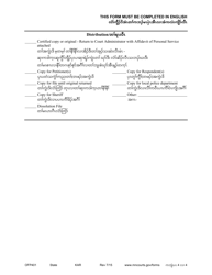 Form OFP401 Affidavit and Motion to Modify Order for Protection - Minnesota (English/Karen), Page 4